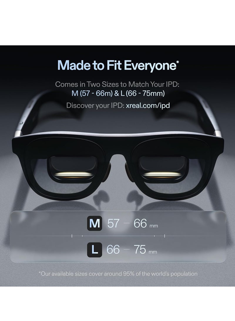 XREAL One Pro AR Glasses with X1 Chip, 3 Degrees of Freedom, 171°, 57° Viewing Angle, 120Hz, BOSE Sound, Sony OLED Display, 3 Modes Adjustment, Compatible with PS5, Nintendo Switch 2, iPhone 16/15, Steam Deck, PC, Android and iOS - Size l - Image 5